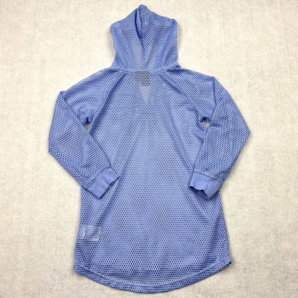 Ideology Girls Periwinkle Blue Mesh Long Sleeve Pullover Hoodie Size 6X Active